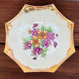 Vintage Trimont‎ Ware Purple Iridescent Bowl Gold Lusterware Made In Japan